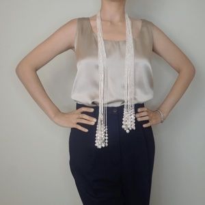 MADE IN USA SILK SCOOP-NECK SATIN TANK